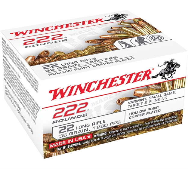 Picture of  Winchester Ammo 22Lr222hp Usa  22Lr 36Gr Copper Plated Hollow Point 222 Per Box/10 Case