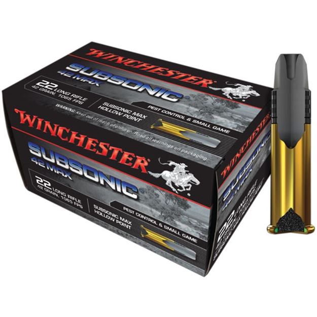 Picture of Winchester Rimfire Ammo 22 Lr, Subsonic Hollow Point, 42 Grains, 1085 Fps, 50 Rounds, Boxed W22SUB42U 020892103337