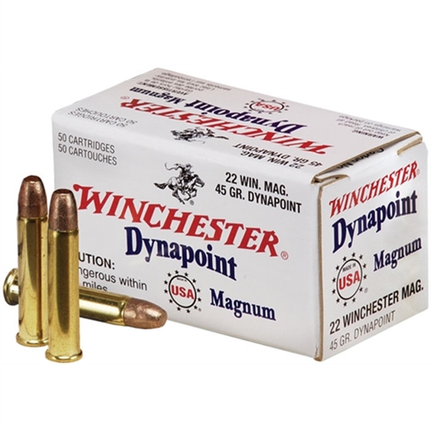 Picture of  Winchester Ammo Usa22m Usa Dynapoint 22Wmr 45Gr Copper Plated Hollow Point 50 Per Box/40 Case 020892101579