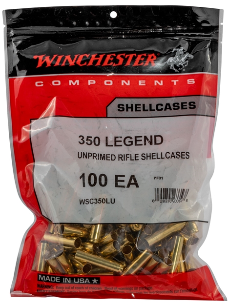 Picture of  Winchester Ammo Wsc350lu Unprimed Cases  350Legend Rifle Brass 100/Bag