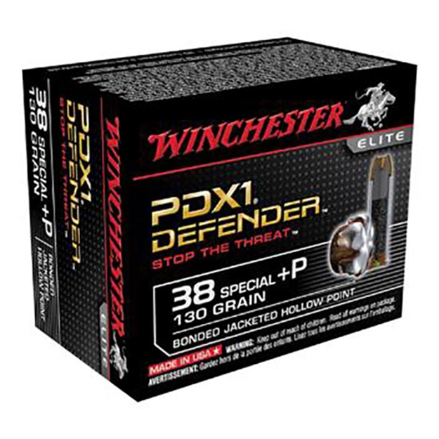 Picture of Winchester Ammo S38pdb Defender  38Special+P 130Gr Bonded Jacket Hollow Point 20 Per Box/10 Case 020892217911 -