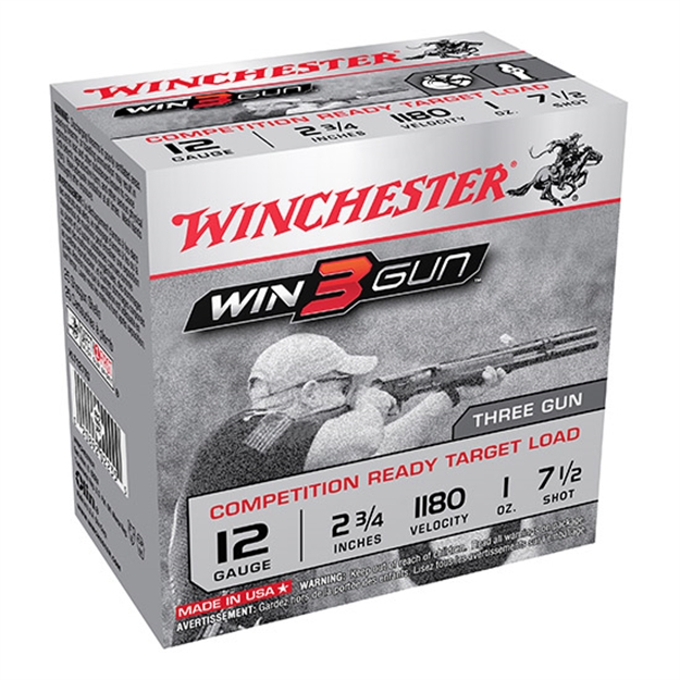 Picture of Winchester 3Gun Shotgun Ammo 12 Ga, 2-3/4 In, 7-1/2, 1Oz, 1180 Fps, 5 Rounds, Boxed XLT127TG 020892022355