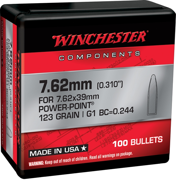 Picture of Winchester 7.62Cal 123Gr PP CS 100Rnd