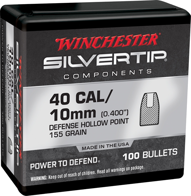 Picture of Winchester Ammo  Centerfire Handgun Reloading 40 S&W .400 155 GR Silvertip Hollow Point 100 Per Box