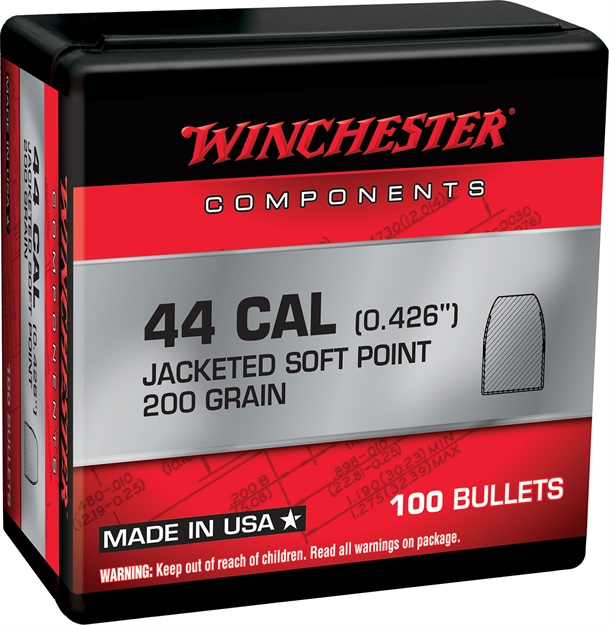 Picture of  Winchester Ammo Wb44sp200x Centerfire Handgun Reloading 44Remmag 200Gr Soft Point 100 Per Box/10 Case