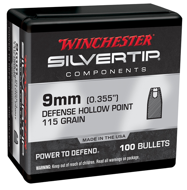 Picture of  Winchester Ammo Wb9st115x Centerfire Handgun Reloading 9Mm 115Gr Silvertip Hollow Point 100 Per Box/10 Case 020892634282