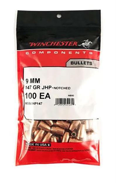 Picture of  Winchester Ammo Wb9jhp147d Centerfire Handgun Reloading 9Mm 147Gr Jacketed Hollow Point 500 Per Box/4 Case 020892642393