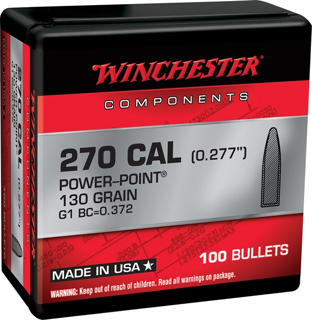 Picture of  Winchester Ammo Wb270p130x Centerfire Rifle  270Win 130Gr Power Point 100 Per Box/10 Case 020892633681