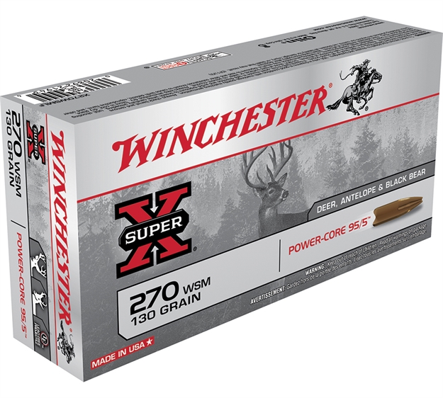 Picture of Winchester Super-X Rifle Ammo 270 Wsm, Power Core, 130 Grains, 3275 Fps, 20, Boxed