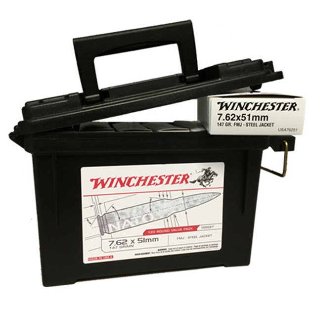 Picture of Winchester Best Value Usa Rifle Ammo 7.62X51 Nato, Fmj, 147 Grains, 2800 Fps, 120, Boxed