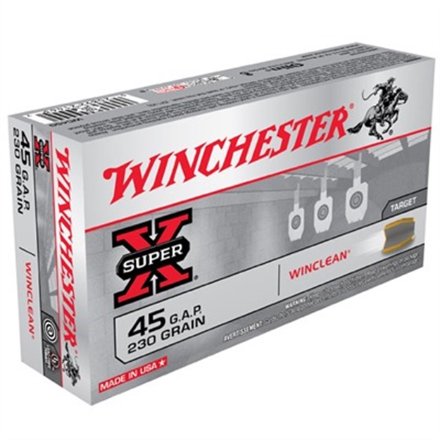 Picture of Winchester Ammo Wc45g Winclean 45 Glock Automatic Pistol (Gap) 230 GR Brass Enclosed Base 50 Bx/ 10 CS