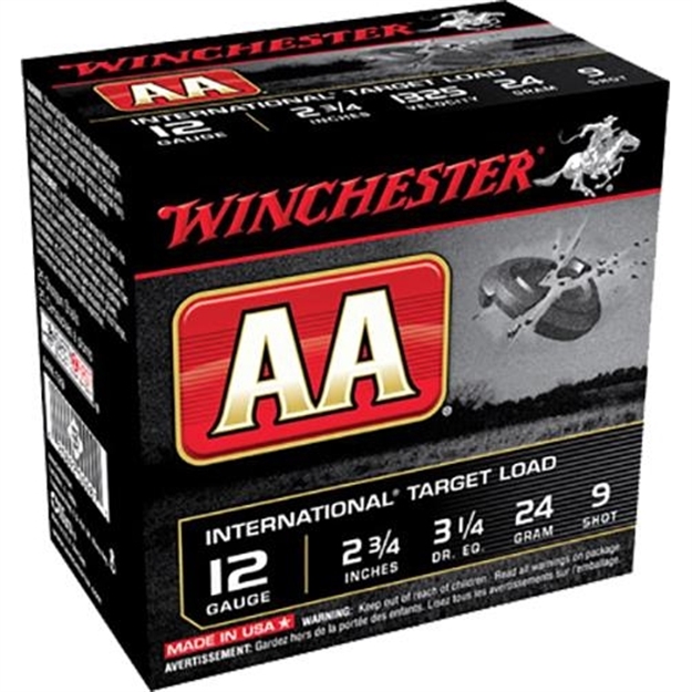 Picture of  Winchester Ammo Aanl129 AA International Target 12Gauge 2.75" 24Gram 9Shot 25 Per Box/10 Case 020892009813