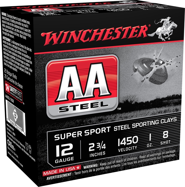 Picture of  Winchester Ammo Aascl12s8 AA Super Sport Sporting Clay 12Gauge 2.75" 1Oz 8Shot 25 Per Box/10 Case 020892022775