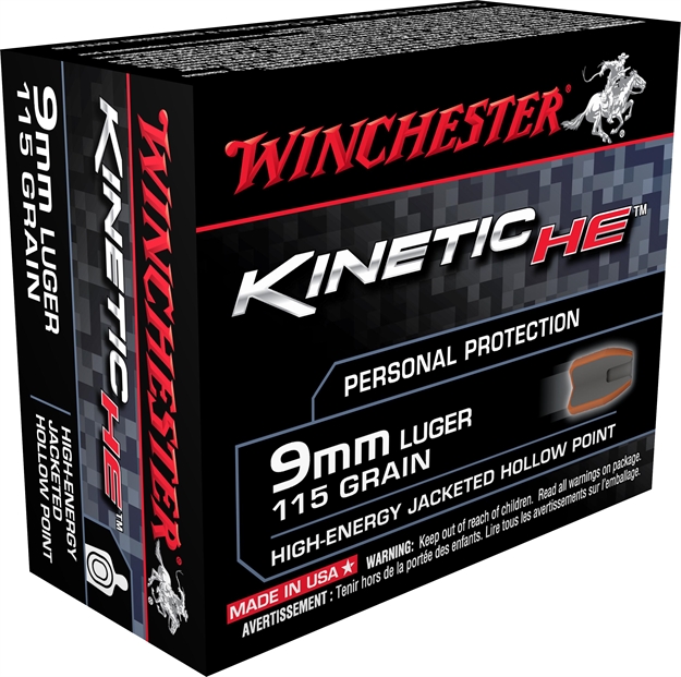 Picture of Winchester Ammo He9jhp Kinetic High Energy 9Mm Luger 115 GR Jacketed Hollow Poin