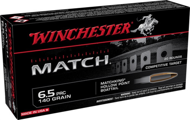 Picture of Winchester Match 6.5 Prc 140Gr Bthp 20Rd 10Bx/Cs S65PM