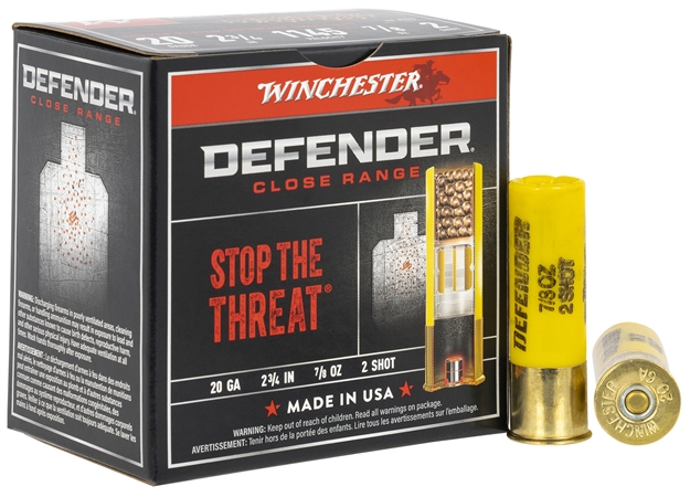 Picture of  Winchester Ammo S202pd25 Defender  20Gauge 2.75" 7/8Oz 2Shot 25 Per Box/10 Case 020892230996