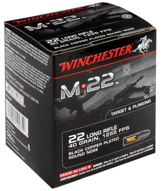 Picture of Winchester Ammo S22lrt M-22  
22 LR 40 GR Round Nose (Rn) 2000 Bx/ 1 CS
