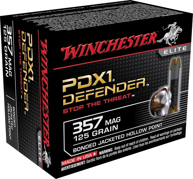 Picture of  Winchester Ammo S357mpdb Defender  357Mag 125Gr Bonded Jacket Hollow Point 20 Per Box/10 Case