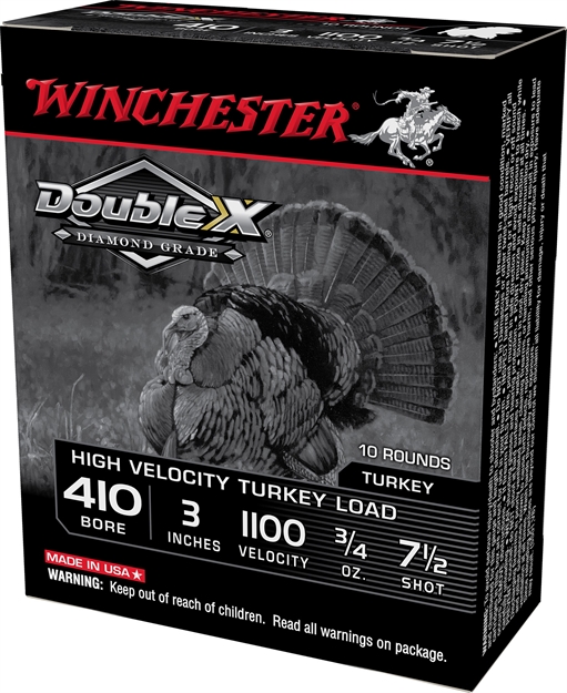 Picture of Winchester Ammunition Double X Diamond Grade Turkey Shotshell 410 Ga, 3", 3/4 Oz, #7.5, 1100 Fps, 10 Rnd STH4137