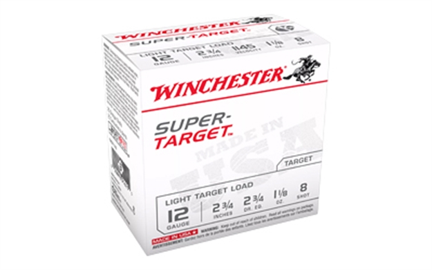 Picture of Winchester Super-Target Shotshell 12 Ga, 2-3/4 In, No. 8, 1-1/8Oz, 2-3/4 Dr, 1145 Fps, 25 Rnd Per Box TRGT128 020892016255