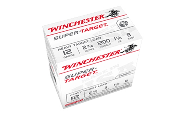 Picture of Winchester Super-Target Shotshell 12 Ga, 2-3/4 In, No. 8, 1-1/8Oz, 3 Dr, 1200 Fps, 25 Rnd Per Box TRGT12M8