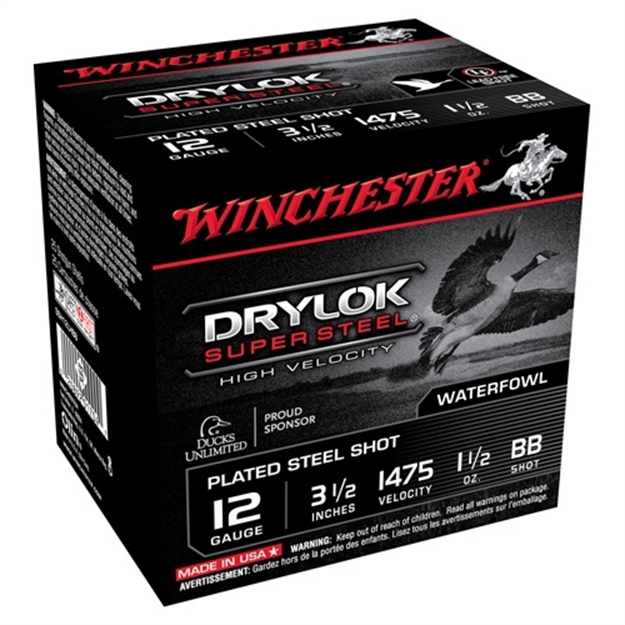 Picture of  Winchester Ammo Ssh12lhbb Drylok Super Steel High Velocity 12Gauge 3.50" 1 1/2Oz Bbshot 25 Per Box/10 Case