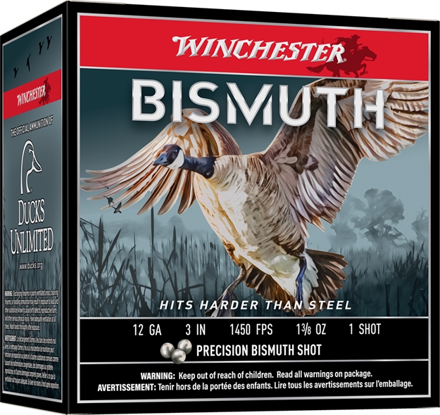 Picture of  Winchester Ammo Swb1231 Bismuth  12Gauge 3" 1 3/8Oz Tin Plated Bismuth 1Shot 25 Per Box/10 Case