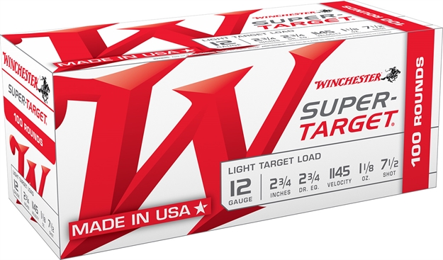 Picture of  Winchester Ammo Trgt127vp Super-Target Light Target 12Gauge 2.75" 1 1/8Oz 7.5Shot 100 Bx/2 Case *Value Pack 020892024540
