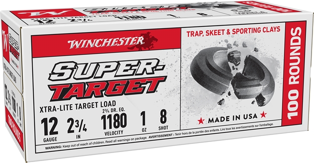 Picture of  Winchester Ammo Trgtl128vp Super-Target Xtra-Lite 12Gauge 2.75" 1Oz 8Shot 100 RD Box