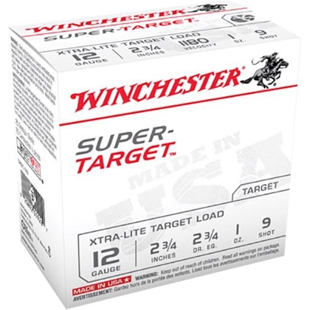 Picture of Winchester Super-Target Shotshell 12 Ga, 2-3/4 In, No. 9, 1Oz, 2-3/4 Dr, 1180 Fps, 25 Rnd Per Box TRGTL129 020892019287
