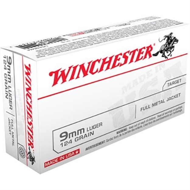 Picture of  Winchester Ammo Usa9mm Usa  9Mmluger 124Gr Full Metal Jacket 50 Per Box/10 Case