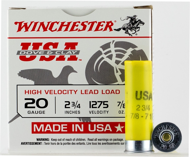 Picture of Winchester Ammo Usal207 Dove And Clay 20 Gauge 2.5" 7/8 OZ 7.5 Shot 25 Bx/ 10 14