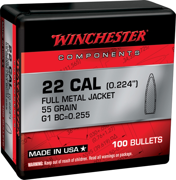 Picture of  Winchester Ammo Wb556mc55x Centerfire Rifle  5.56X45mmnato 55Gr Full Metal Jacket Boat Tail 100 Per Box/10 Case 020892634084