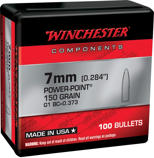 Picture of Winchester Ammo Wb7pp150 Centerfire Rifle 7Mm .284 150 GR Power-Point 100 Box