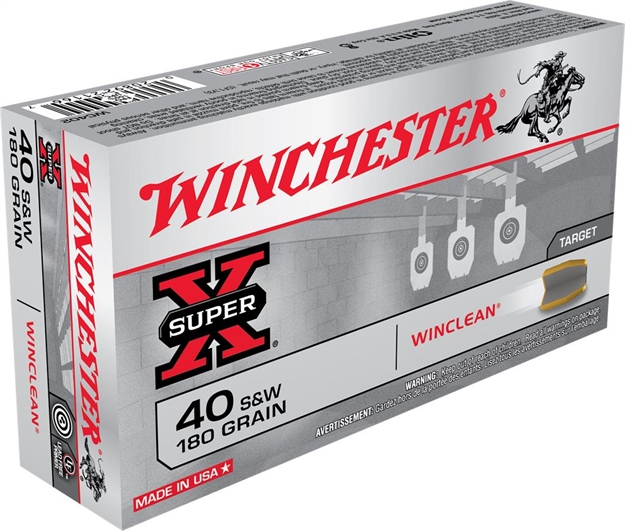 Picture of Winchester Ammo Wc402 Super X  40S&W 180Gr Winclean Brass Enclosed Base 50 Per Box/10 Case 020892211667 -