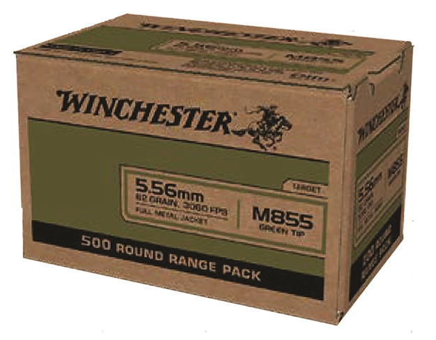 Picture of  Winchester Ammo Wm855500 Usa M855 Green Tip 5.56X45mmnato 62Gr Full Metal Jacket 500 Per Box/2 Case 020892229297