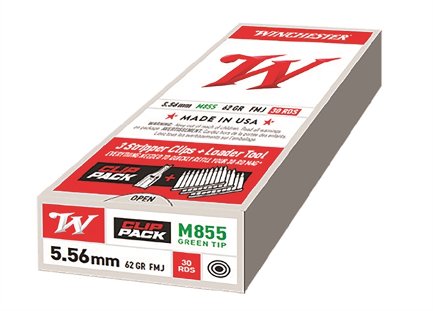 Picture of Winchester Ammo Wm855cp Usa M855 5.56X45mm Nato 62 GR 3060 Fps Full Metal Jacket (Fmj) 30 Bx/20 CS Includes Stripper Clips WM855S 020892228863
