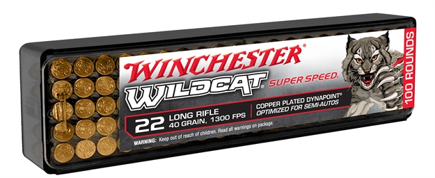 Picture of  Winchester Ammo Ww22lrssd Wildcat Super Speed 22Lr 40Gr Copper Plated Dynapoint 100 Per Box/20 Case