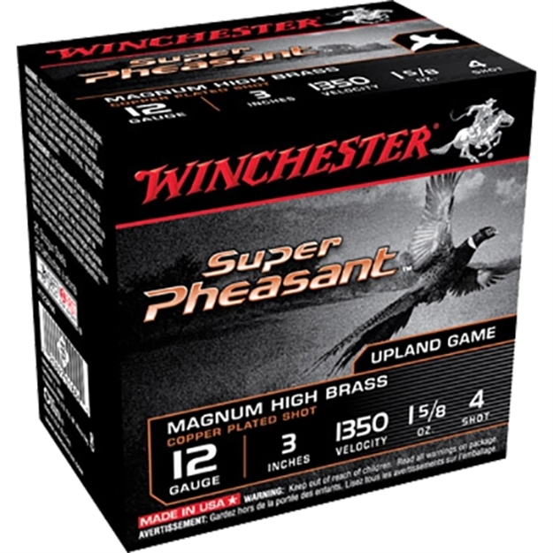 Picture of  Winchester Ammo X123ph4 Super Pheasant Magnum High Brass 12Gauge 3" 1 5/8Oz 4Shot 25 Per Box/10 Case 020892018860