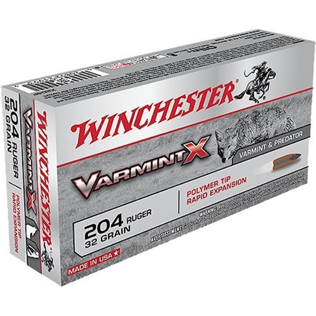 Picture of  Winchester Ammo X204p Varmint X  204Ruger 32Gr Polymer Tip Rapid Expansion 20 Per Box/10 Case