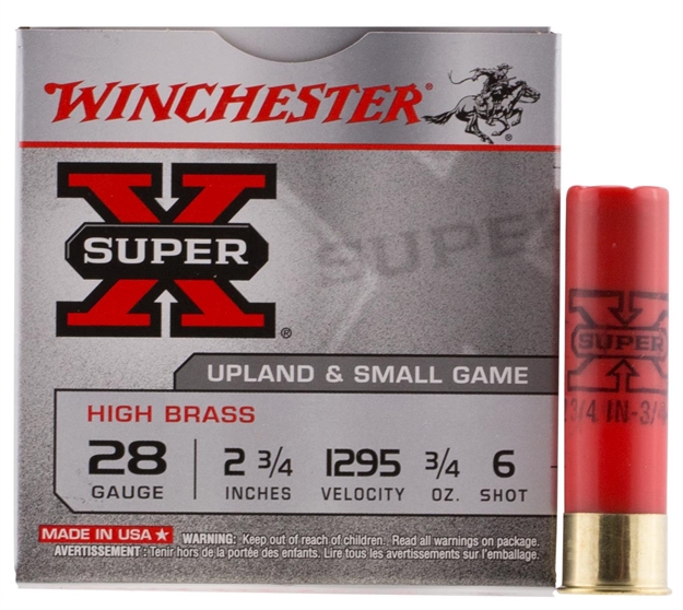 Picture of  Winchester Ammo X286 Super X Heavy Game Load High Brass 28Gauge 2.75" 3/4Oz 6Shot 25 Per Box/10 Case 020892023390