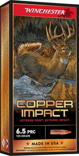 Picture of  Winchester Ammo X65pclf Copper Impact  6.5Prc 125Gr Copper Extreme Point Lead Free 20 Per Box/10 Case