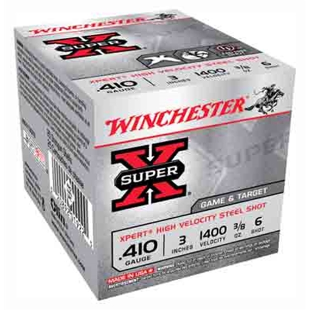 Picture of Winchester Super-X Xpert Shotshell 410 Ga, 3 In, No. 6, 3/8Oz, Max Dr, 1400 Fps, 25 Rnd Per Box WE413GT6