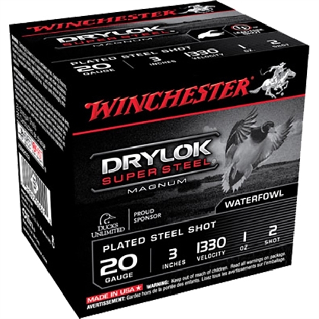 Picture of Winchester Super-X Drylok Super Steel Shotshell 20 Ga, 3 In, No. 2, 1Oz, Mag Dr, 1330 Fps, 25 Rnd Per Box XSM2032 020892008618
