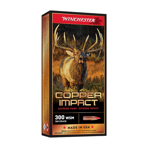 Picture of  Winchester Ammo X300sclf2 Copper Impact  300Wsm 180Gr Copper Extreme Point Lead Free 20 Per Box/10 Case 020892231351