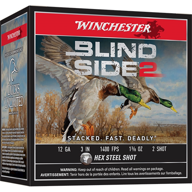 Picture of  Winchester Ammo Xbs1232 Blind Side 2  12Gauge 3" 1 3/8Oz 2Shot 25 Per Box/10 Case 020892026872