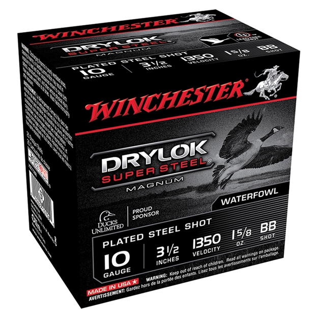 Picture of Winchester Super-X Drylok Super Steel Shotshell 10 Ga, 3-1/2 In, No. Bb, 1-5/8Oz, 1350 Fps, 25 Rnd Per Box XSC10BB 020892107083