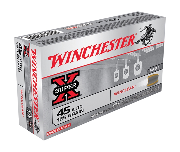 Picture of Winchester Super-X Clean Pistol Ammo 45 Acp, Beb, 185 Gr, 1000 Fps, 50 Rnd, Boxed WC451 020892211681