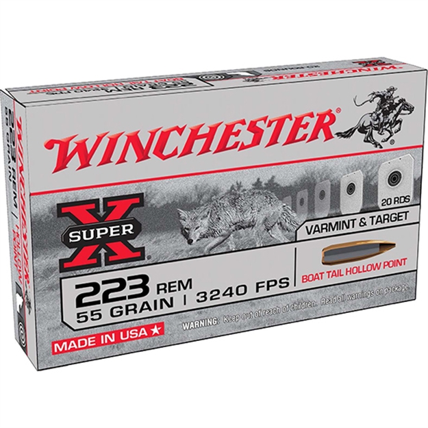 Picture of  Winchester Ammo W223hp55 Super X  223Rem 55Gr Boat Tail Hollow Point 20 Per Box/25 Case