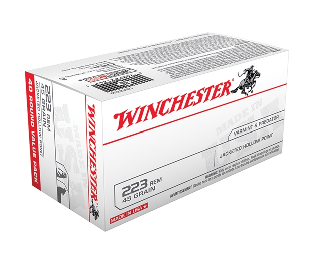 Picture of Winchester Best Value Usa Rifle Ammo 223 Rem, Jhp, 45 Grains, 3600 Fps, 40, Boxed USA2232